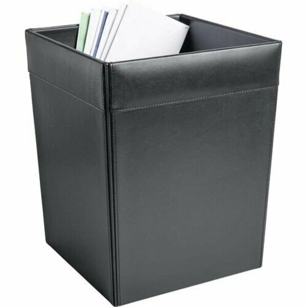 Dacasso Wastebasket, Classic Leather, 14 QT, 9-1/2inx9-1/2inx12in, BK DACA1003